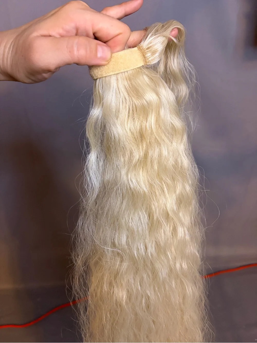 Cool Light Blonde Beach Waves Ponytail Extension - Natural Light Blonde